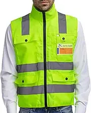 [Prowiste] Professional High Visibility Vest with Pockets and Zip - Extra High Visibility - Washable - Unisex