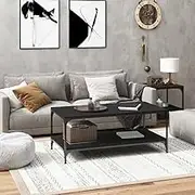 Coffee Table Sofa Side Table for Living Room, Office, Lounge Black 80x50x40 cm Engineered Wood