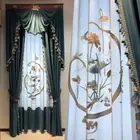 Elegant retro velvet blue thick cloth blackout curtain tulle valance drape C2103