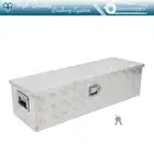 39"X13"X10" Silver Aluminum Pickup Truck Truck Bed Tool Box Trailer Storage+Lock