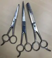 3-Pcs Professional Barber Hair Cutting Scissors Shears set Size 5.5" and 6.5"