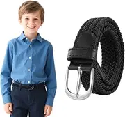[AffeGifts] Children's Elastic Belt for Children 5-10 Years Old, Adjustable Durable Black Belt Children for Boys and Girls Children's Belt for School Uniforms Casual Jeans Trousers, black, One size