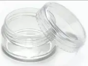 Clear, Empty, 5 Gram Plastic Pot Jars, Cosmetic Container With Screw On Lid 5ml