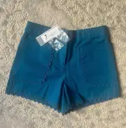 NEW WITH TAGS Jacadi Paris Girl Shorts. Size 4Y. Blue. Organic cotton. Pockets