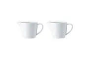 2x Mikasa Chalk Kitchen Tableware Dining Porcelain Milk Jug, 270ml, White
