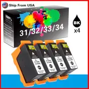 4-Pack of Black Compatible Dell 31 32 33 34 Toner Cartridge for 331-7377 Printer
