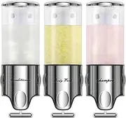 Shampoo and Conditioner Dispenser,Dispensers for The Shower,Shower Soap Dispenser 3 Chamber No Drill,Shampoo Conditioner Body Wash Dispenser Wall Mount for Bathroom(Triple x 17.6 oz,Colorless)