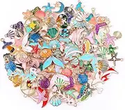 MARFOREVER 120 Pcs Charms for Jewelry Making, Assorted Enamel Charm Pendants for DIY Necklace Bracelet Earrings Making Supplies Gifts for Women Girls Mom