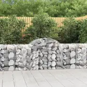 Arched Gabion Baskets 4 pcs 200x50x80/100 cm Galvanised Iron vidaXL