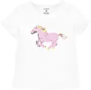 [Carter's] Girl's Ruffled Short Sleeve Sequin Tee