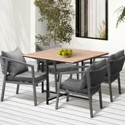 Livsip 5PCS Outdoor Dining Set Patio Furniture Garden Table Chairs Setting
