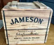 JAMESON IRISH WHISKEY RUSTIC WOOD BOX CRATE WITH LID AND HANDLES *NEW IN BOX*