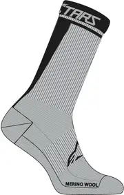 Alpinestars Merino 24 Bicycle Socks, black-grey, Size L for Men Black Grey