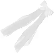 [WOFASHPURET] Bow Hairpin Going Out Veil Bachelorette Funny Wedding Hair Ties for Babies Bracelets Rhinestone Bow Tie Bridesmaid Braid Accessories Hair Ties Robe White Fabric (Polyester
