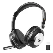 Wireless Headset with Mic for Work,Bluetooth Headphone with Noise Cancelling ...