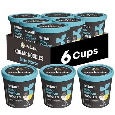 Hethstia Konjac Noodles Instant Miso Soup Cup – 6 Packs Shirataki Pasta Angel