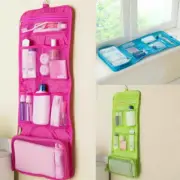 2xLarge Folding Travel Toiletry Hanging Wash Bag Make Up Cosmetic Case with Hook