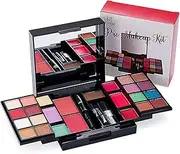 25 Colors Eyeshadow Palette, Multifunction Makeup Palette with Mirror Shimmer Matte Eye Makeup Highlight Blush Contour PaletteTravel Makeup Kit with Brow Pencil Comestic Brush, Vegan