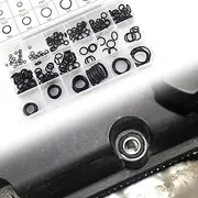 CHRYMUM 225PCS Car Rubber O-Ring Sealing Gasket Washer Seal Assortment Kit, Universal Gasket Washer Kits, Rubber O Ring Assortment Kits for Car Repair, Professional Plumbing, Air or Gas Connections