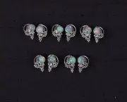 Wholesale 5PR 925 Solid Sterling Silver Ethiopian Opal Stud Earring H008