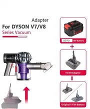 For Ozito 18V to Dyson V6 V7 V8 Battery Adapter Replacement