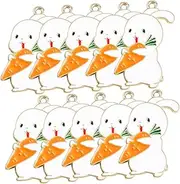 PRETYZOOM 10pcs Rabbit Lucky Jewelry Charms Animal Charm Easter Carrot Ornament Feng Shui Animal Decoration Bunny Craft Charms Bracelets for Teen Girls Bracelets Kit Ice Cream Alloy Toolkit