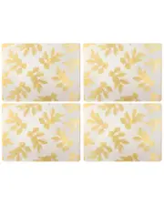 Pimpernel Sara Miller London For Pimpernel Set of 4 Etched Leaves Large Placemats