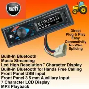 Kioti Tractor Plug & Play Stereo Radio AM FM Bluetooth CK30 CK10SE, CK3510SE HC