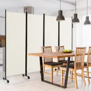 Costway1.73m 4-Panel Folding Room Divider with Lockable Wheels-White