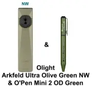 Olight Arkfeld Ultra Olive Green NW 3-in-1 EDC Flashlight & OPen Mini 2 OD Green