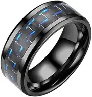 [YiyiLai] 1 Pack 8mm Couples Wedding Band Stainless Steel Polished Promise Engagement Rings