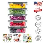 5 Pack Airtight Borosilicate Glass Meal Prep Containers - Microwave & Oven Safe