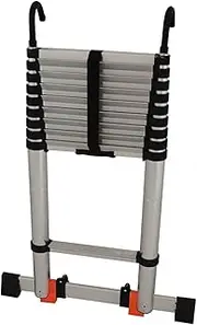 Telescoping Ladder with Detachable Hook, Stabiliser Bar, 5.5m/5.1m/4.7m/3.9m/3.5m/2.7m/2.10FT Extension Telescopic Ladders for Home RV Rooftop Attic Use Interestin Star of