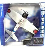 Air-Plane 1/48 Scale Plastic Die Cast Zero Fighter Plane White w/Stand Orig Box
