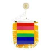 Rainbow Flag Mini Banner / Double Sided Rainbow Flag Car Window Flag