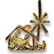 NOS: Christmas Pin - Midnight Miracle - Manger Bethlehem - Roman Inc, Liz Gatta