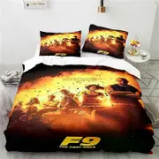 v1336 Bed Sheets Home Textile Fast and Furious Bedding Set Printed Duvet Cover Set with Pillowcase Single Double Twin Full Queen King Size 3-Piece Bed
