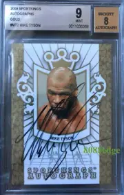 2009 SPORT KINGS AUTO GOLD MT2: MIKE TYSON/10 AUTOGRAPH HEAVEWEIGHT CHAMP BGS 9