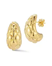 Sphera Milano 14K Over Silver Hollow Quilted J Hoops