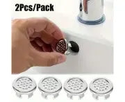 2pcs Plastic Bathroom Basin Sink Overflow Ring, Overflow Cover Ring Insert Replacement, Chrome Hole Round Drain Cover, Basin Accessories