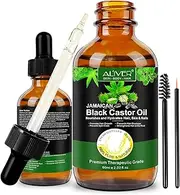 [Uocasi] Black Castor Oil for Hair Growth (2.02 fl oz), Jamaican Eyelashes and Eyebrows, Nourishes Hydrates Hair, Skin & Nails, Organic Regrowth Treatments, Avoid Loss, Thinning Men Women