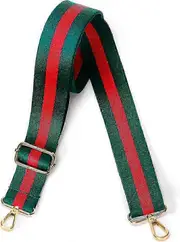Purse Strap Replacement Crossbody, 1.5" Golden Buckle Green & Red Purse Strap for Women, Adjustable Bag Straps Replacement green/red