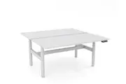 OL Agile Motion+ Electric Height Adjustable Round Leg Desk - White Top White Frame