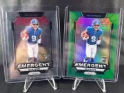 2024 Prizm Malik Nabers Emergent Green Prizm & Base Combo Rookie #6 LOT 2