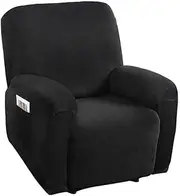 Artiss Recliner Chair Covers Velvet High Stretch Couch Slipcovers 1 Seater Black