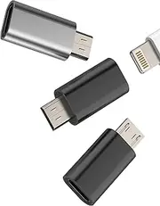 Lightning Female to Micro USB Male Adapter (3Pack) for iPhone Cable Charger Android Charging Connector Accessories Lightning to Micro USB Adaptor Converter Android Port Devices Compatible for Samsung