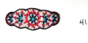5 Circle Beaded Barrette w Gemstone centers French Clip Closure 3.75x1.5" #41