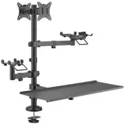 POS Mounting Solution for Dual Screens with Keyboard Tray, Black