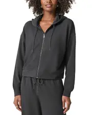 Splendid Waffle Knit Scuba Zip Up Hoodie