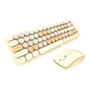 Nevenka Wireless Keyboard and Mouse Set Combo 2.4G for Laptop Desktop-IDou-Milk Tea